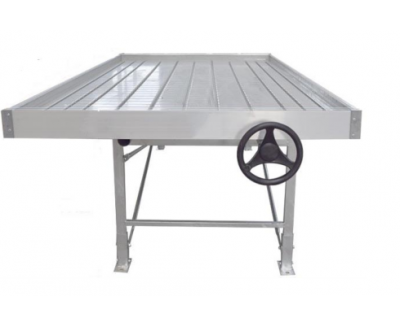 Hydroponic flood tray plastic rolling table for agricultural greenhouse