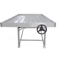 Hydroponic flood tray plastic rolling table for agricultural greenhouse